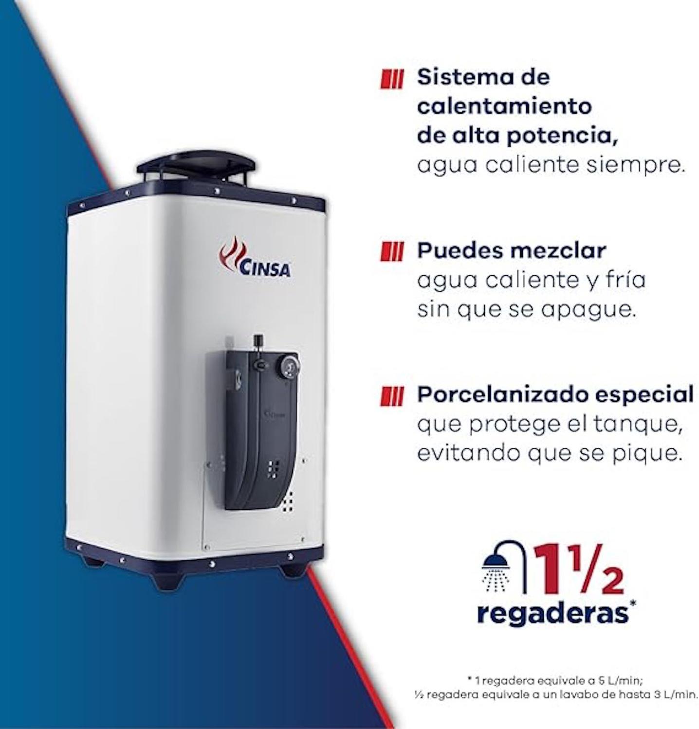 CINSA CALENTON DE PASO CDP - 09 10 LT/MIN RAPIDA RECUPERACION - Flash $ales