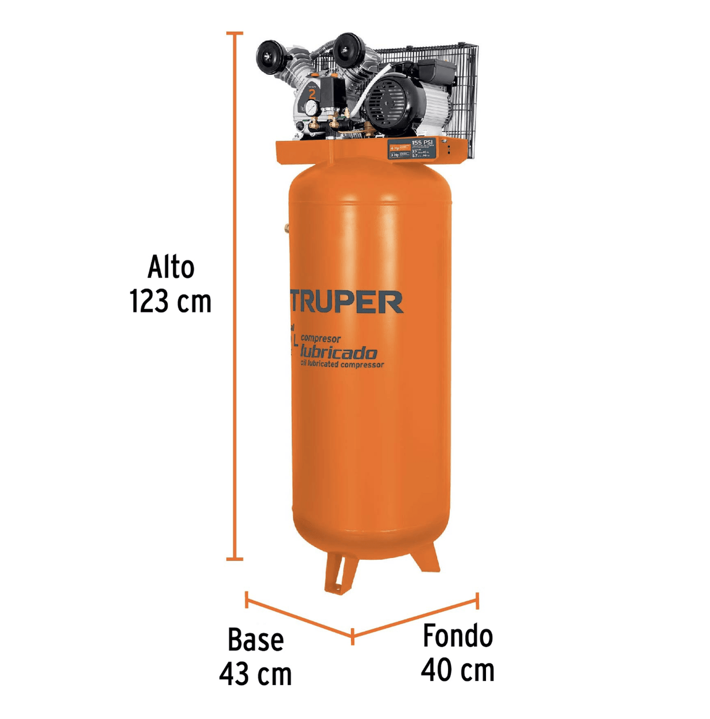 Compresor de aire con banda Truper vertical 240L 4HP 220V - Flash $ales
