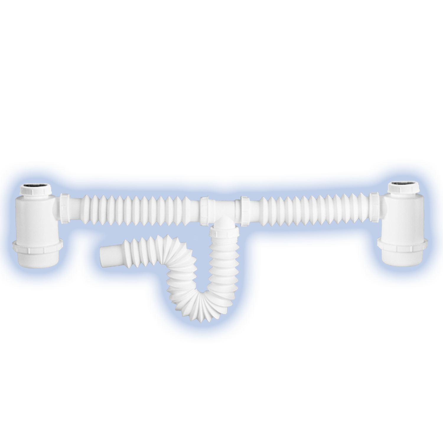 Desagüe Doble Bote 55Cm Tarja Contra Canastas Acero - Flash Sales