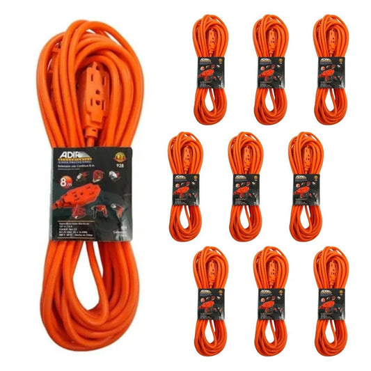 Extensión Eléctrica Uso Rudo 8 mts Adir Caja 10 Pz - Flash Sales
