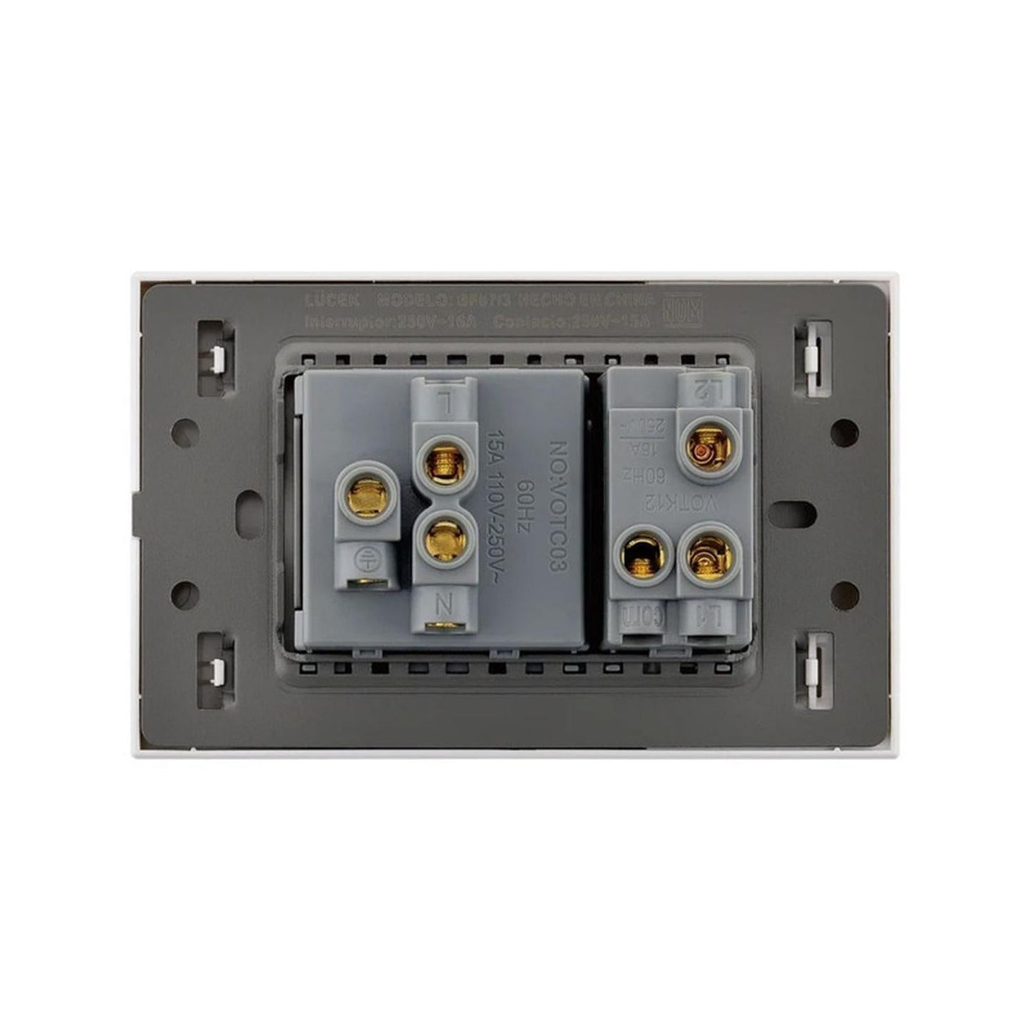 Placa Con 1 Apagador De Escalera Y 1 Contacto Lucek FlatPack 6 - Flash Sales