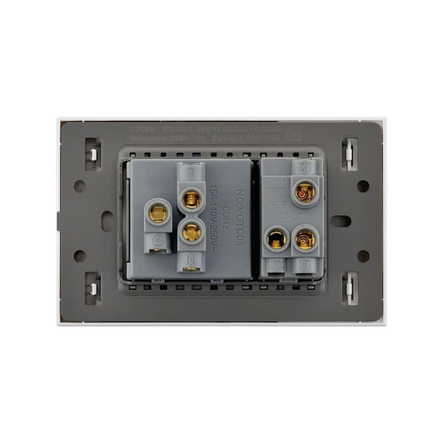 Placa Con 1 Apagador De Escalera Y 1 Contacto Lucek FlatPack 6 - Flash Sales