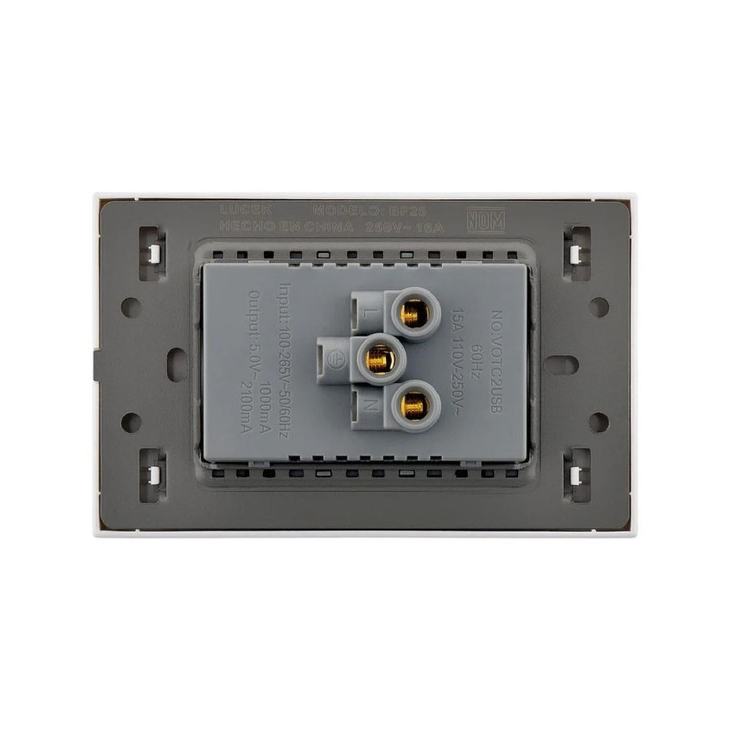 Placa Con 2 Contactos Y 2 Entradas USB Lucek FlatPack 12 - Flash Sales
