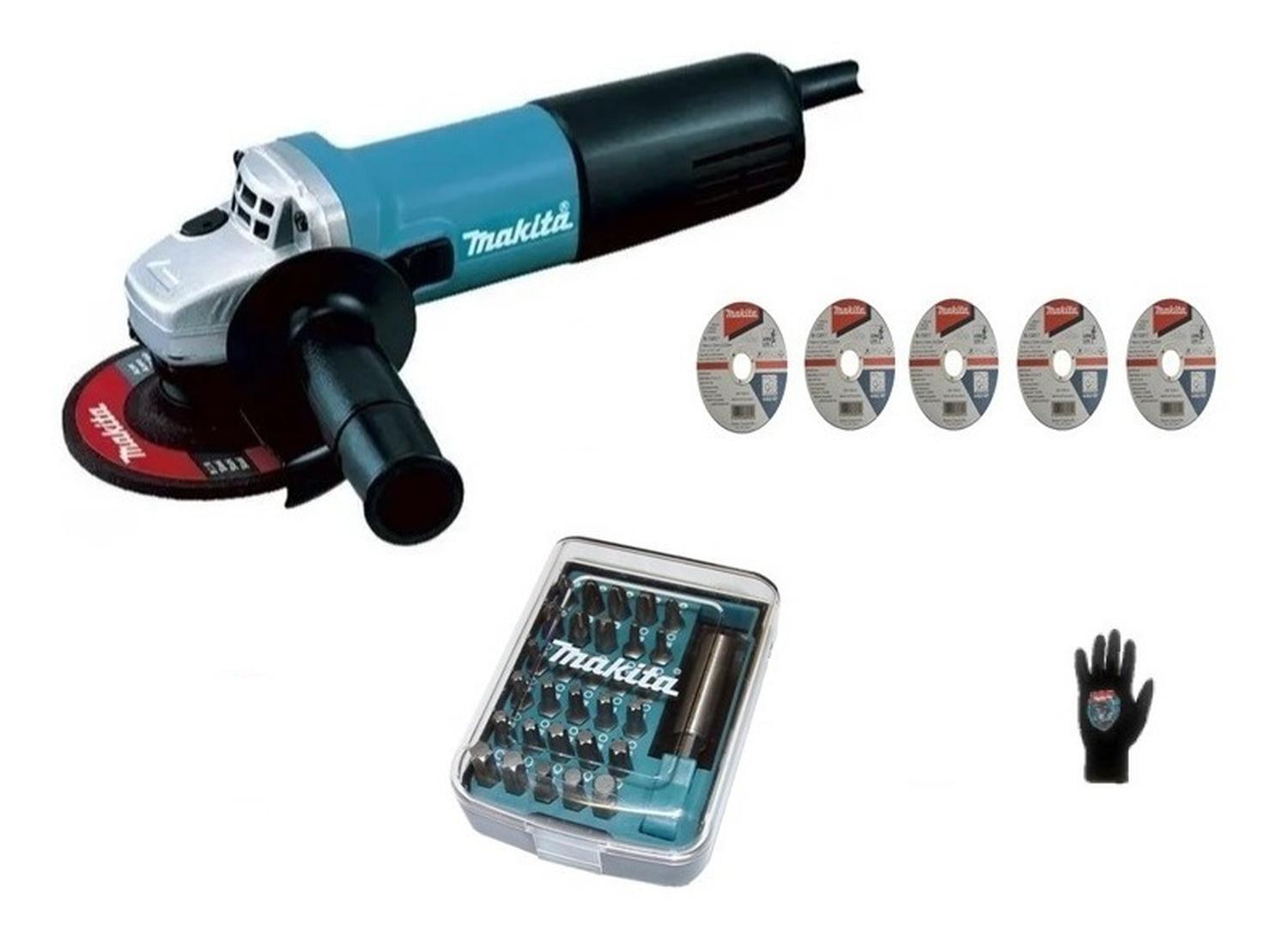 Pulidora Miniesmeriladora 840w 4 - 1/2'' 9557hpyg Makita + Kit - Flash $ales