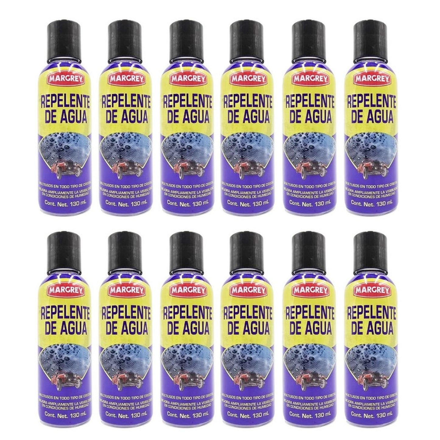 Repelente De Agua Margrey 130 ml Para Cristales Caja 12 Piezas - Flash Sales