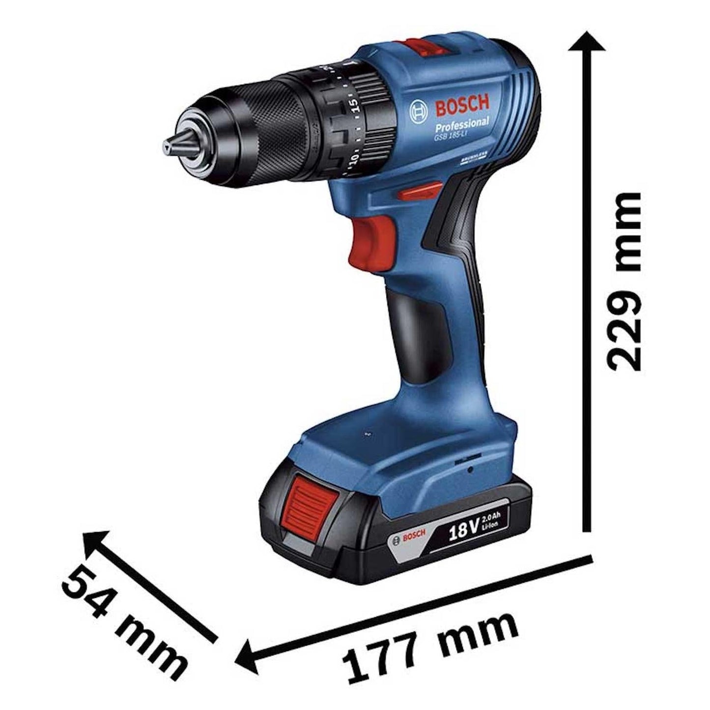 Taladro Percutor Bosch Gsb 185 - li 18v 1 Bat Y Maletín - Flash $ales