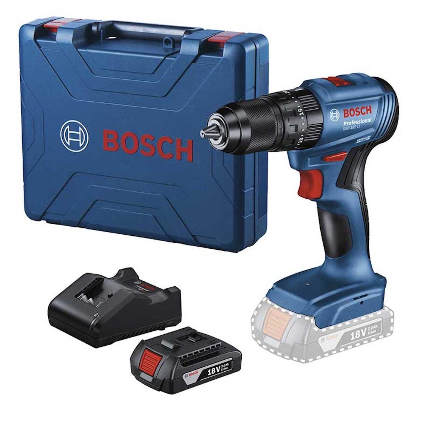 Taladro Percutor Bosch Gsb 185 - li 18v 1 Bat Y Maletín - Flash $ales
